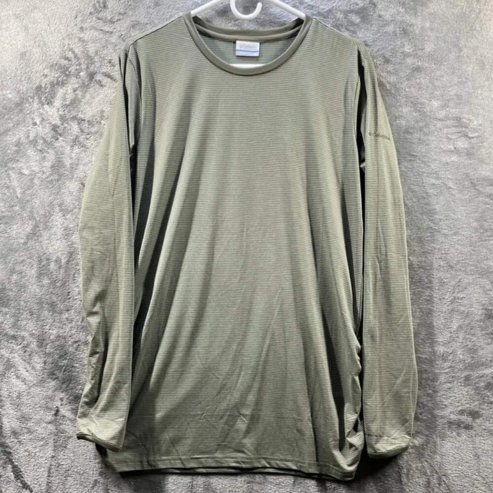 Columbia Omni-Wick Womens XL Green Striped Long Sleeve Activewear - Picture 1 of 9